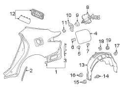 Diagram QUARTER PANEL & COMPONENTS. for your TOYOTA RAV 4 XLE