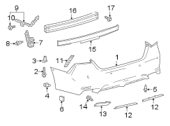 521590X915 - Toyota Bumper Cover (Rear) | Toyota Parts Overstock ...