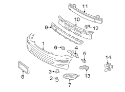 Diagram FRONT BUMPER. BUMPER & COMPONENTS. for your 1998 TOYOTA AVALON XL 3000CC 24-VALVE DOHC EFI, AUTOMATIC  4-SPEED