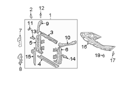 Diagram RADIATOR SUPPORT. SPLASH SHIELDS. for your 2012 TOYOTA HIGHLANDER