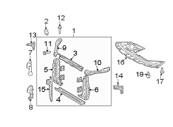 Diagram RADIATOR SUPPORT. SPLASH SHIELDS. for your 2015 TOYOTA VENZA XLE