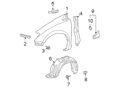 Diagram EXTERIOR TRIM. FENDER & COMPONENTS. for your 2001 TOYOTA ECHO