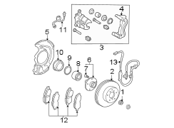 Diagram FRONT SUSPENSION. BRAKE COMPONENTS. for your TOYOTA SIENNA