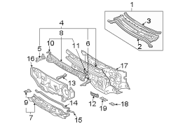 Diagram Rear cowl panel. for your 2012 TOYOTA HIGHLANDER