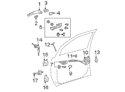 Diagram FRONT DOOR. LOCK & HARDWARE. for your 2008 TOYOTA AVALON XLS 3500CC 24-VALVE DOHC EFI, AUTOMATIC  6-SPEED