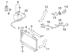 Diagram RADIATOR & COMPONENTS. for your 2002 TOYOTA CAMRY LE 2400CC 16-VALVE DOHC EFI, MANUAL , 5-SPEED