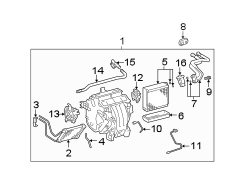 Diagram AIR CONDITIONER & HEATER. EVAPORATOR & HEATER COMPONENTS. for your 2012 TOYOTA TACOMA