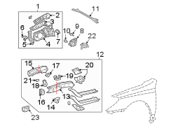 Diagram STRUCTURAL COMPONENTS & RAILS. for your 2012 TOYOTA HIGHLANDER Hybrid