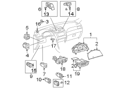 Diagram INSTRUMENT PANEL. CLUSTER & SWITCHES. for your 2021 TOYOTA SEQUOIA LIMITED 5.7L i-Force  4WD