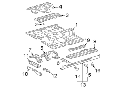 Diagram Pillars. Rocker & floor. Exterior trim. Floor & rails. Ground effects. for your 2009 TOYOTA AVALON LIMITED