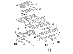 Diagram Pillars. Rocker & floor. Exterior trim. Floor & rails. Ground effects. for your 2009 TOYOTA AVALON LIMITED 3500CC 24-VALVE DOHC EFI, AUTOMATIC  6-SPEED