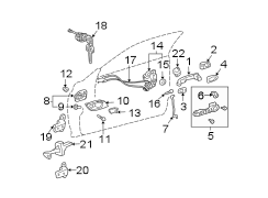 Diagram DOOR. LOCK & HARDWARE. for your 2012 TOYOTA AVALON Base Sedan