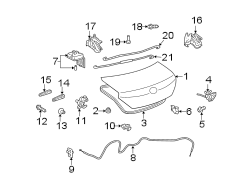 Diagram TRUNK LID. LID & COMPONENTS. for your TOYOTA