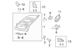 Diagram FRONT LAMPS. HEADLAMP COMPONENTS. for your 2006 TOYOTA PRIUS Premium