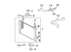 Diagram RADIATOR & COMPONENTS. for your 2022 TOYOTA PRIUS