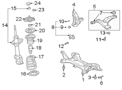 Diagram FRONT SUSPENSION. SUSPENSION COMPONENTS. for your 2011 TOYOTA COROLLA