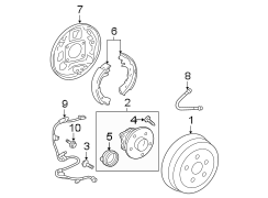 Diagram REAR SUSPENSION. BRAKE COMPONENTS. for your TOYOTA