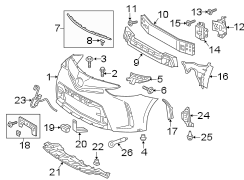 Diagram FRONT BUMPER & GRILLE. BUMPER & COMPONENTS. for your 2012 TOYOTA Prius C