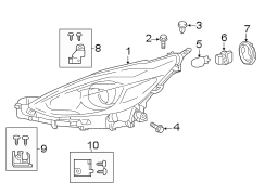 FRONT LAMPS. HEADLAMP COMPONENTS. Diagram