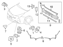 Diagram FRONT BUMPER & GRILLE. ELECTRICAL COMPONENTS. for your TOYOTA PRIUS