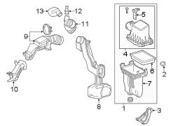 Diagram ENGINE / TRANSAXLE. AIR INTAKE. for your 2019 TOYOTA Prius Prime