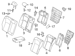 Diagram SEATS & TRACKS. REAR SEAT COMPONENTS. for your 2012 TOYOTA