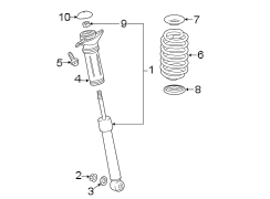 Diagram REAR SUSPENSION. SHOCKS & COMPONENTS. for your TOYOTA AVALON