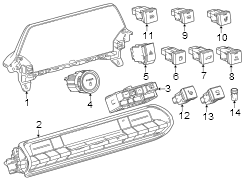 Image of Window Defroster Switch (Front) image for your 2009 Toyota Highlander 3.5L V6 A/T AWD Limited Sport Utility 