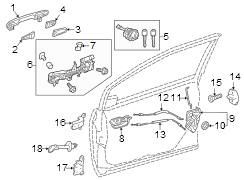 Image of Door Lock Cylinder image for your 2018 Toyota Sienna  SE Mini Passenger Van 