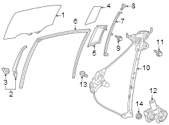 Image of Window Regulator image for your 2015 Toyota Tundra  SR5 Crew Cab Pickup Fleetside 