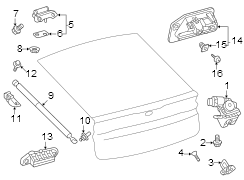 Image of Liftgate Lift Support image for your 2022 Toyota Camry  Hybrid XSE Sedan 