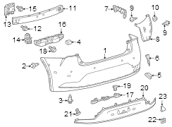 Image of Bumper Guide (Rear, Upper, Lower) image for your 2019 Toyota Mirai   