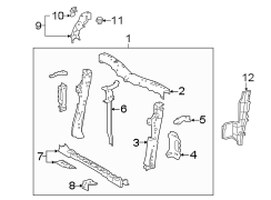 Diagram RADIATOR SUPPORT. for your 2012 TOYOTA Prius C