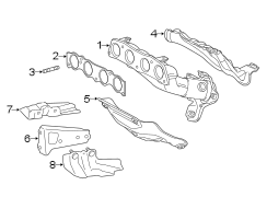 Diagram EXHAUST SYSTEM. MANIFOLD. for your 2011 TOYOTA COROLLA Base Sedan 1.8L M/T