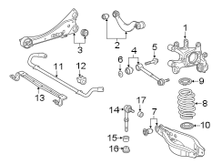 Diagram REAR SUSPENSION. STABILIZER BAR & COMPONENTS. SUSPENSION COMPONENTS. for your 1998 TOYOTA RAV 4