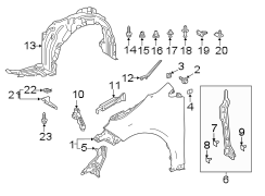 Diagram FENDER & COMPONENTS. for your 2011 TOYOTA TUNDRA Base Standard Cab Pickup Fleetside