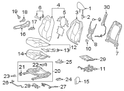 Diagram Seats & tracks. Passenger seat components. for your TOYOTA