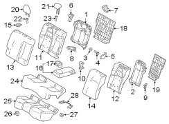 Diagram SEATS & TRACKS. REAR SEAT COMPONENTS. for your 2021 TOYOTA COROLLA XSE Hatchback