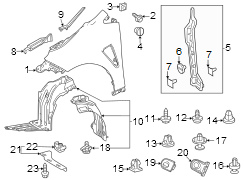 Diagram Fender & components. for your TOYOTA