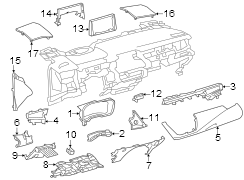 Image of Panel. Trim. (Rear, Upper). Instrument Panel Trim. image for your 2015 Toyota Tundra 5.7L i-Force V8 A/T 4WD SR Standard Cab Pickup Fleetside 