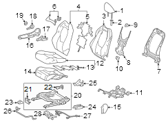 Diagram Seats & tracks. Passenger seat components. for your TOYOTA RAV 4 XLE