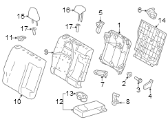 Diagram Seats & tracks. Rear seat components. for your 2023 TOYOTA GR Corolla