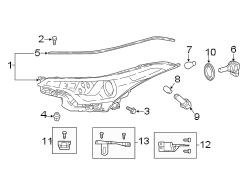 FRONT LAMPS. HEADLAMP COMPONENTS. Diagram