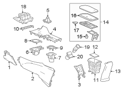 Diagram Console components. Turkey built. for your 2020 TOYOTA