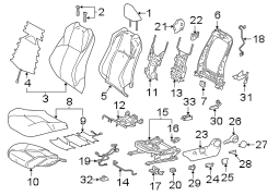 Diagram SEATS & TRACKS. DRIVER SEAT COMPONENTS. for your 2006 TOYOTA