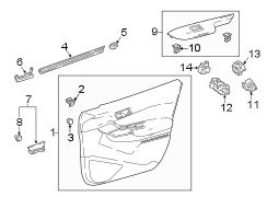 FRONT DOOR. INTERIOR TRIM. Diagram