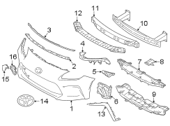 Image of Bumper Cover Bracket (Left, Front, Upper, Lower) image for your 2012 Toyota Camry  XLE SEDAN 