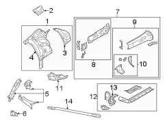 Image of Fender Apron Reinforcement (Right, Front, Rear, Upper) image for your 2012 Toyota Prius c   