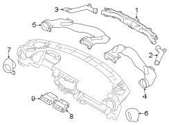 Image of Instrument Panel Air Duct (Left, Rear, Upper) image for your 2024 Toyota Highlander   