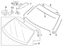 Image of Windshield Molding (Front, Upper) image for your 2002 Toyota Avalon   